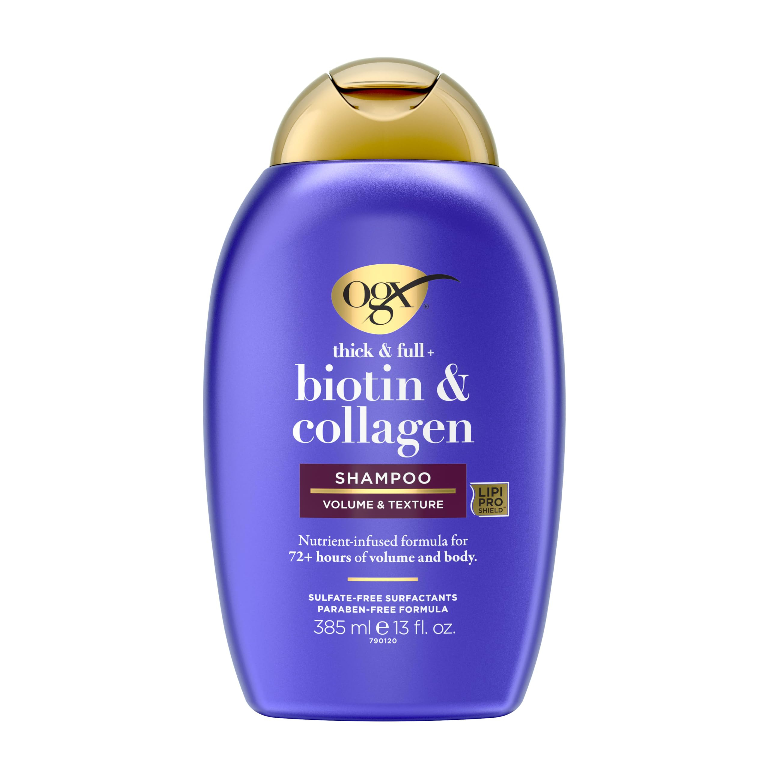 Biotin & Collagen Thick & Full+ Champú Voluminizador, 385 ml Texturizador, 72h de Volumen, Con Biotina y Colágeno, Sin Sulfatos.Cabello fino