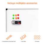 Amazon Basics - Pizarra blanca magnética con bandeja para rotuladores y marco de aluminio, 60 x 90 cm