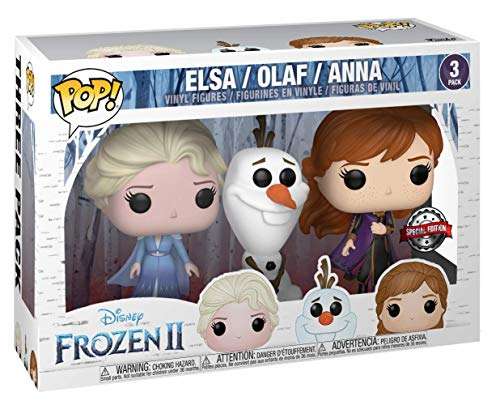 Funko Set 3 Figuras Pop Disney Frozen II Olaf, Anna y Elsa - Special Edition