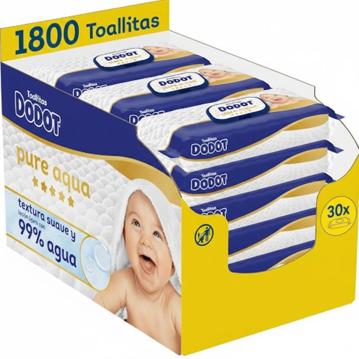 Dodot Pure Aqua 30 paquetes de 60 toallitas
