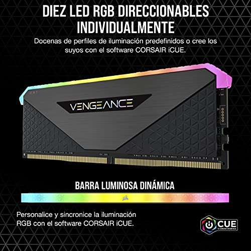 Corsair Vengeance RGB RT 32GB (2x16GB) DDR4 4000MHz C18 Negro