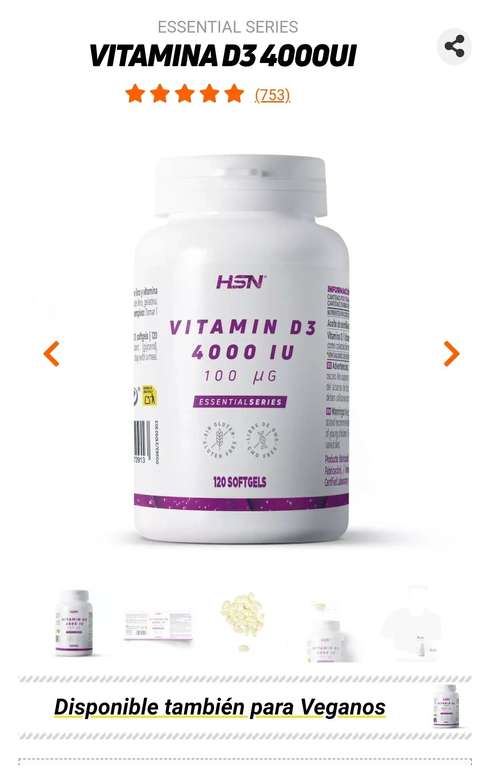 Vitamina D3 (4000UI) - HSN