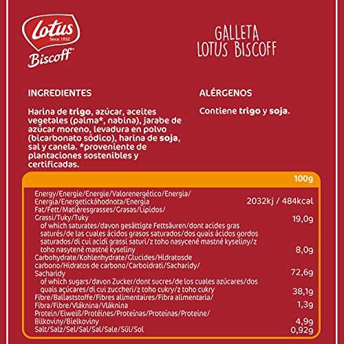 Lotus Biscoff: Galleta Caramelizada Vegana - 300 Galletas (1,88 Kg), sin colorantes ni aromas