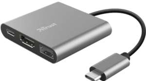 Adaptador USB - Trust 23772 Dalyx 3-in-1 Multiport, 3 Puertos, 5 Mbit/s, Plata