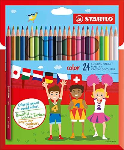 STABILO Pack de 24 lápices de colorear, estuche de cartón