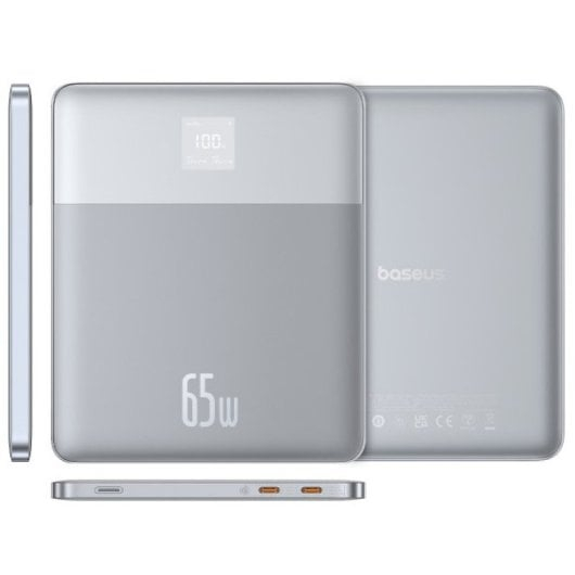 Baseus Blade2 PowerBank Cargador para Portátil 65W USB-C 12000mAh Display LED Plata