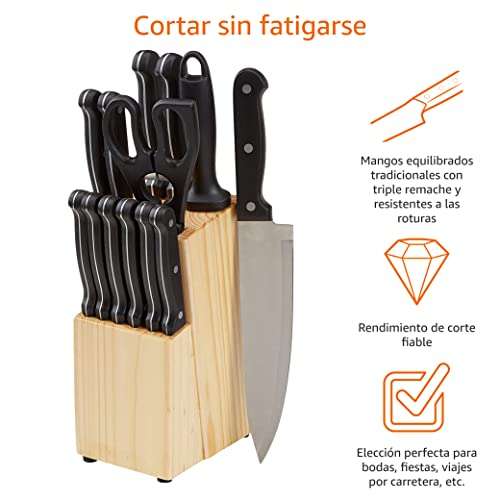 Amazon Basics Juego de cuchillos 14 piezas