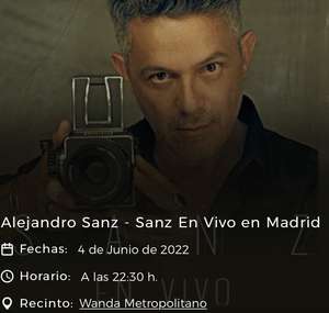 25% descuento en el concierto de Alejandro Sanz