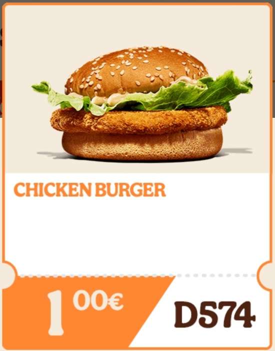 Chicken Burger a 1 EURO en Burger King