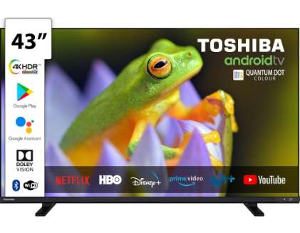 TV QDOT 109,22 cm (43") Toshiba 43QA4C63DG, 4K UHD, Smart TV + Regalo soporte