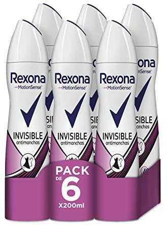 Rexona Invisible Desodorante Aerosol Antitranspirante para mujer Black&White 200ml - Pack de 6 (c. Recurrente)