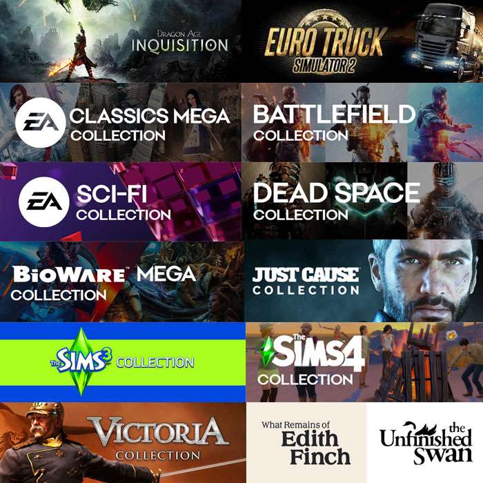 STEAM :: Colecciones en Oferta (EA Classics, EA Sci-Fi, Dead Space,Bioware Mega, Battlefield, Victoria, Euro Truck, Dragon Age) | Spore