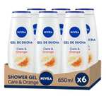 NIVEA Pack Ahorro Shower Gel Care & Orange 6 x 650ml