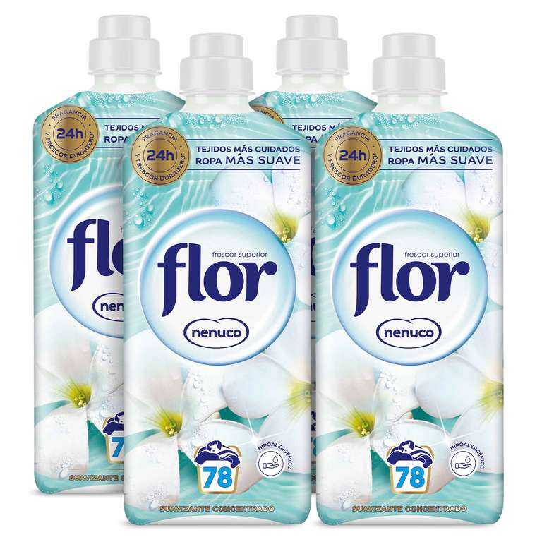 Flor Nenuco Suavizante Concentrado para la ropa 312 lavados (4 botellas de 78 lavados)