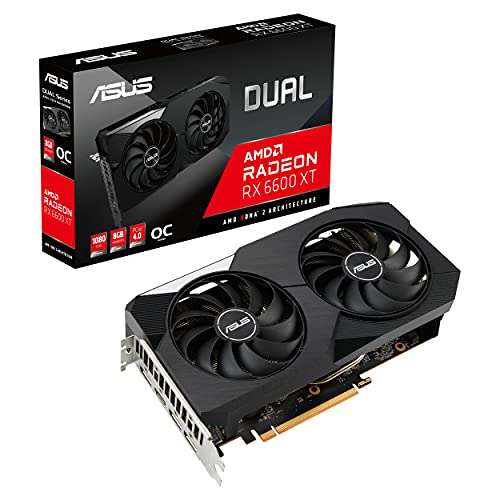 ASUS Dual AMD Radeon RX6600XT OC Edition Gaming Graphics Card 8GB GDDR6 Memory, PCIe 4.0