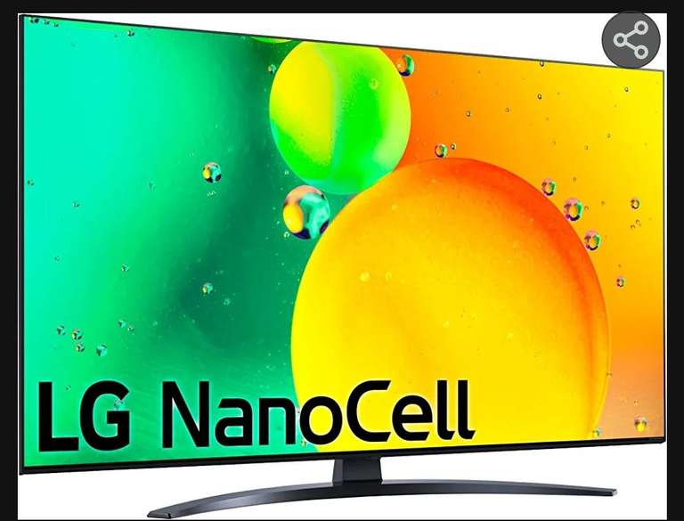 LG Televisor 50NANO766QA - Smart TV webOS22 50 pulgadas (126 cm) 4K Nanocell, Procesador de Gran Potencia 4K a5 Gen 5