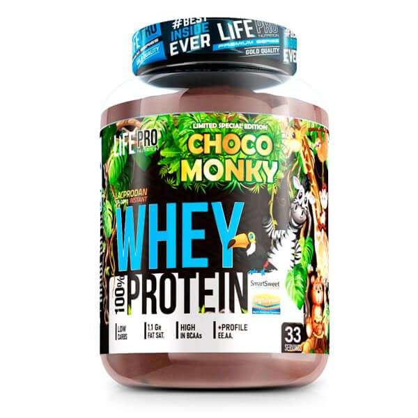 Life Pro - Whey New 1 Kg - Aporte de Proteínas – Sabor chocolate monkey
