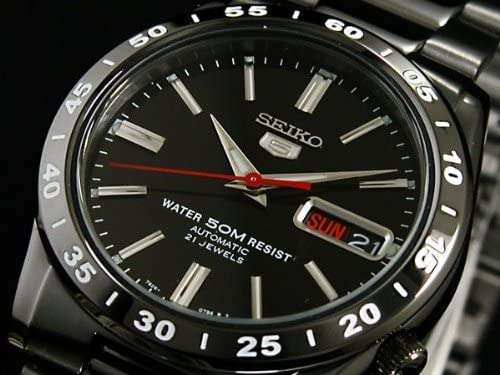 Seiko SNKE03K1 - Reloj de automático para Hombre, con Correa de Acero Inoxidable, Color Negro