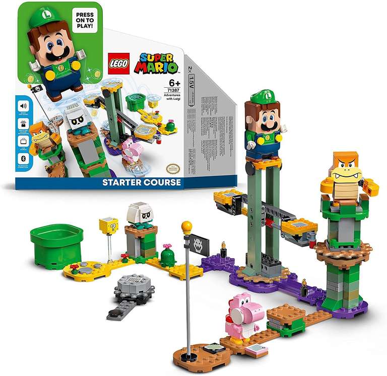 LEGO 71387 Super Mario Aventuras con Luigi Pack Inicial, Juguete con Mini Figura Interactiva, Set de Construcción (41.99€ sin cupones)