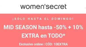 Hasta 50% de descuento + 10% EXTRA en WOMEN'SECRET