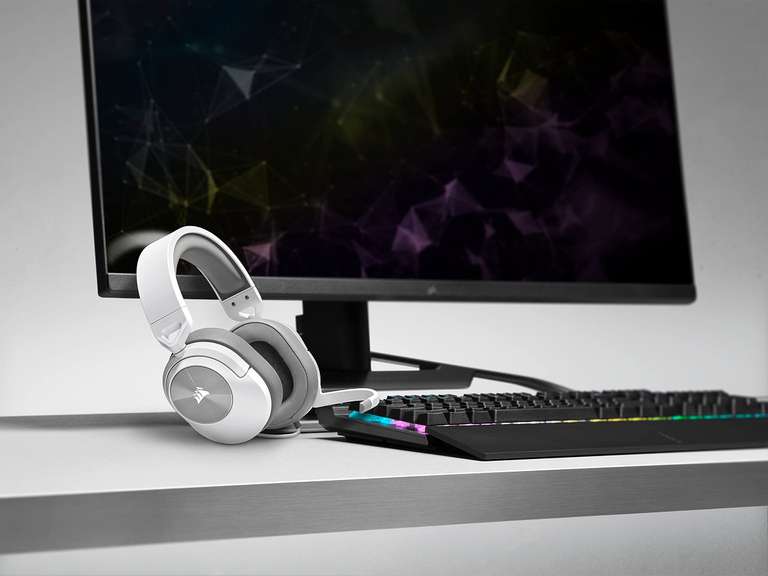 Corsair HS55 Surround Auriculares para Juegos (Sonido Envolvente Dolby Audio 7.1 ,colores Blanco o Negro