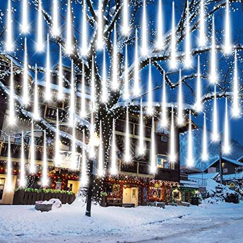 AUINSKY Luces de Navidad Lluvia, Luces Led Navidad Lluvia Meteoritos 50 cm, 10 Tubos, 480 Led, Luces de Navidad