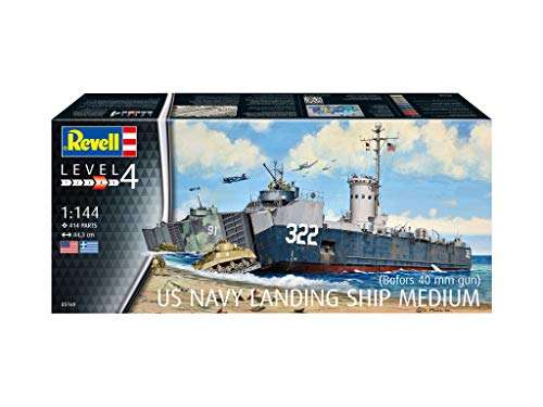 Maqueta Revell 05169 del barco LSM-322 para desembarque de la marina de los EE.UU. en escala 1:144 de nivel 4