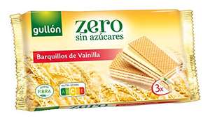 Gullón ZERO sin azúcares, Barquillos Sabor Vainilla, 180 Gramos, 3 X 60G
