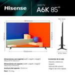 LED 4K SMART TV 85' HISENSE 85A6K (Incluye entrega e instalación + 3 meses filmin)