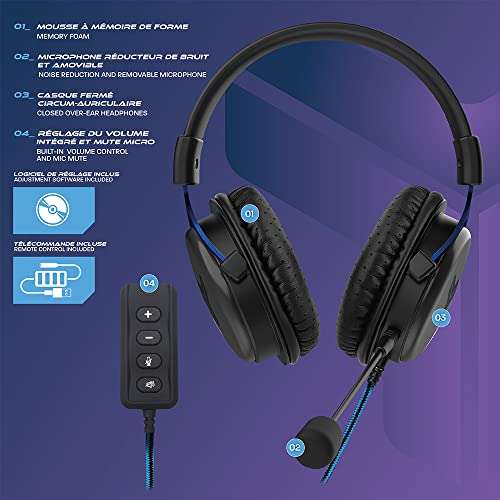 T'nB Tnb CSMGAME500 Elyte Auriculares Gaming con 7.1 Sonido Envolvente, Negro
