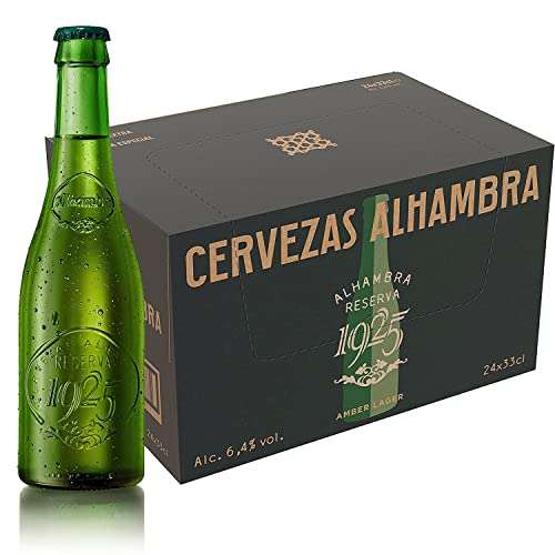 Alhambra Reserva 1925, Edición Especial, Cerveza Dorada Lager, Pack de 24 Botellas x 33 cl,