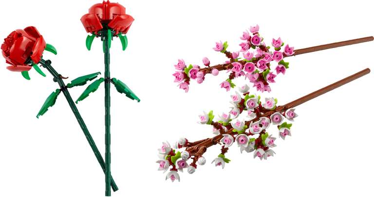 LEGO Creator Lote Flores 1: Incluye Rosas (40460) y Flores de Cerezo (40725)