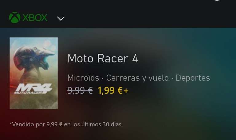 Juego Xbox One Motoracer 4