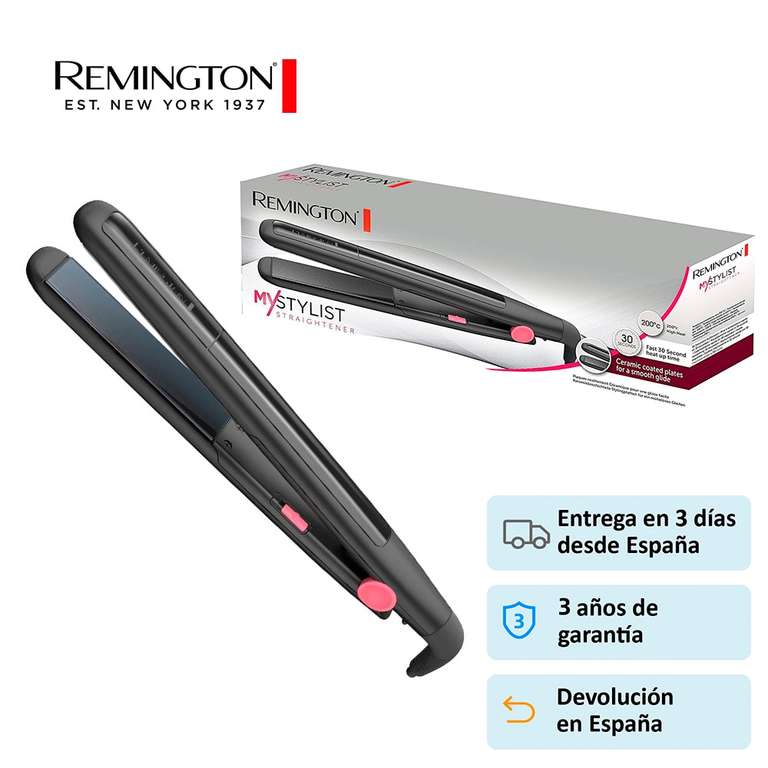 Remington - Plancha de Pelo My Stylist S1A100 Cerámica, Placas Estrechas  Extralargas Flotantes de 110 mm, hasta 200 °C - Negro (Lunes 9 am) »  Chollometro