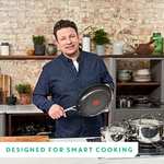 Tefal Jamie Oliver - 2 Sartenes de 24 y 28 cm de acero inoxidable, sartenes reforzadas con Titanio, todo tipo de cocinas