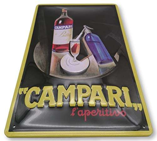 Campari Bitter Aperitif - Cartel de chapa de licor retro, 30 x 20 cm