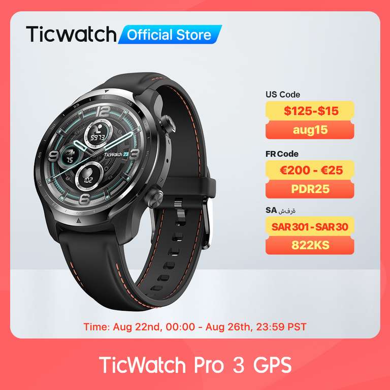 Smartwatch TicWatch Pro 3 Global - Desde Europa