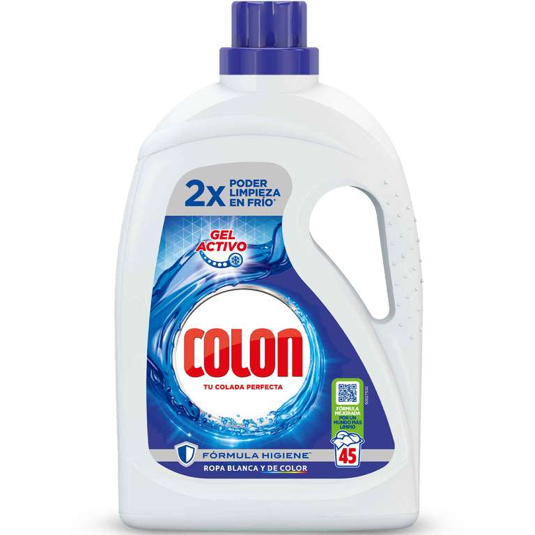 2x Colon Gel Activo Detergente para la lavadora Gel 45 lavados (Total 90 lavados)