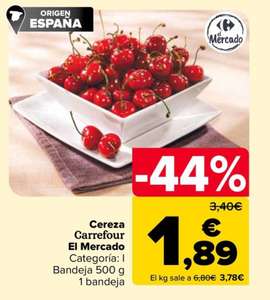 Cereza Carrefour 500g (3,78€/kg)