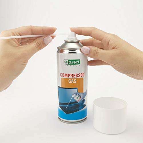 Aire comprimido | Spray Limpiador 400 ml | Compresor de Aire | para Limpieza de Teclado, Ordenador, cámara, teléfono móvil, Transparente