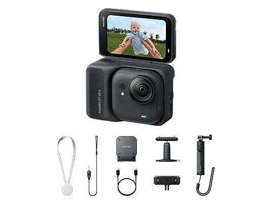 Cámara Insta360 GO Ultra Creator Bundle (4K, Sensor 1/1.28", Pantalla abatible, 200 min)