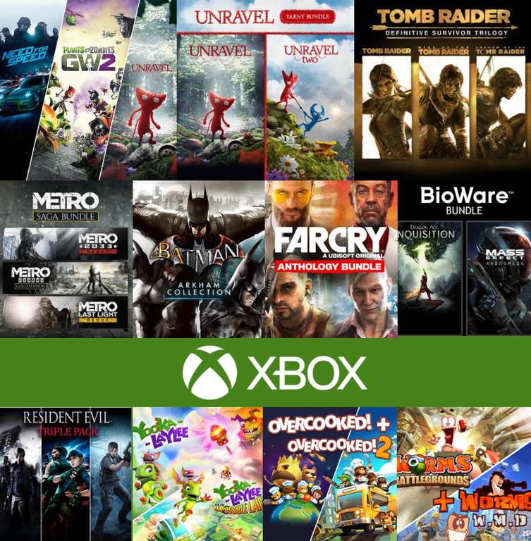 XBOX, X|S :: Packs (EA, Unravel Yarny, Tomb Raider, Metro, Batman, Resident Evil,Overcooked,Yooka-Laylee, Far Cry, Worms, BioWare)