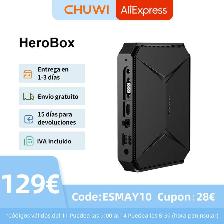 CHUWI Herobox Mini PC Intel Celeron N5100 Quad Core 8GB RAM 256G SSD (DESDE ESPAÑA)
