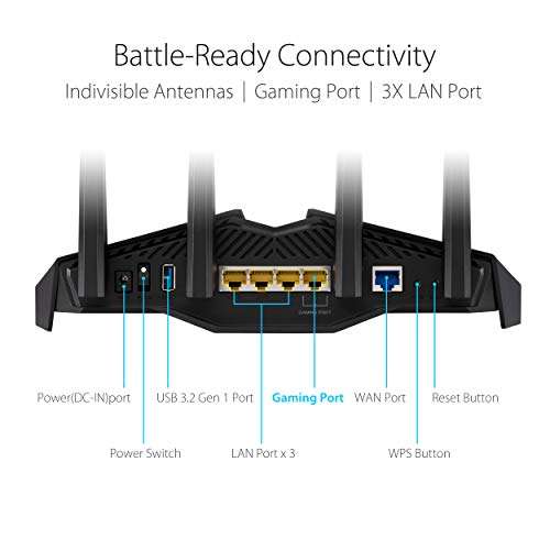 ASUS RT-AX82U V2- Router Gaming AX5400 Doble Banda Gigabit