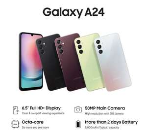SAMSUNG Galaxy A24 - 4/128GB, 6'5", 90Hz, AMOLED, triple cámara de 50 MP [Entrega 3 días desde ESPAÑA] - Smartphone