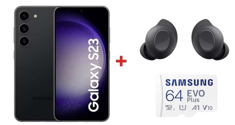 Pack Samsung Galaxy S23 de 256Gb + Buds FE + Tarjeta ( Sin los Buds saldría desde 496€ / o 2 Galaxy S23 desde 919€ = 459€ cada uno )