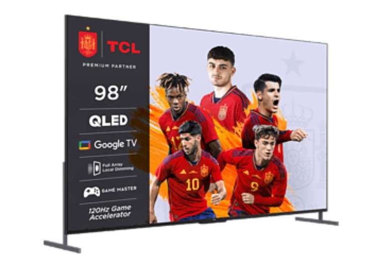 TV QLED 98" - TCL 98C735, Wifi, Google TV, Quad Core 4K HDR Pro, Smart TV, Dolby AC4, Dolby TrueHD