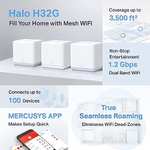 Mercusys Halo H1200G(Pack de 3) - AC1200 Mesh Wi-Fi,Doble Banda,Cobertura hasta 320 m²,1 Unidad Puertos Gigabit + 2 Unidades Puertos Megabit