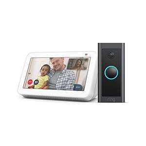 Pack Echo Show 5 (2.ª generación, modelo de 2021) + Ring Video Doorbell Wired de Amazon, compatible con Alexa, Blanco, antracita o azul