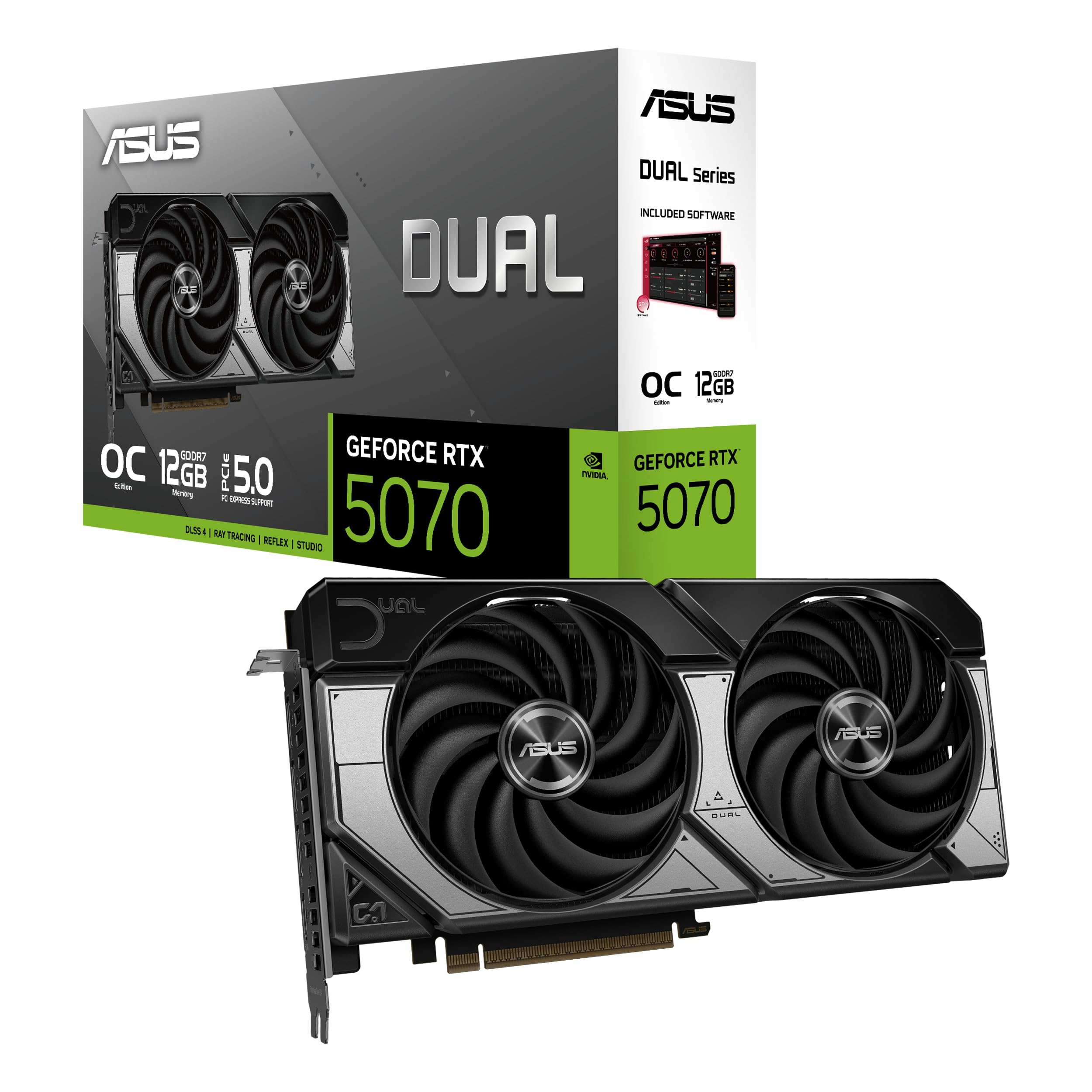 ASUS Dual GeForce RTX 5070 OC 12GB GDDR7 + TUF Gaming Fuente de Alimentación de Bronce Evo 750 W